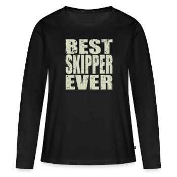 Meilleur skipper de tous les temps Skipper Gift - T-shirt manches longues Premium bio Femme - noir - Devant - Julia (174cm)