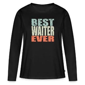 Best Kellner ever Kellner Geschenk - Frauen Premium Bio Langarmshirt - Schwarz - Vorne - Julia (174cm)