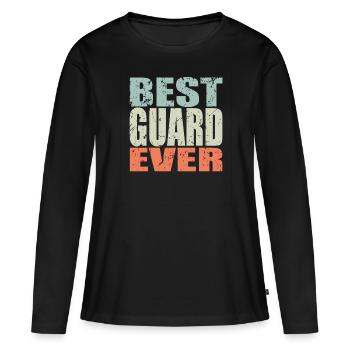 Best Security Guard ever Security Guard Gift - Women's Premium Organic Long Sleeve Shirt - black - Front - Julia (174cm)