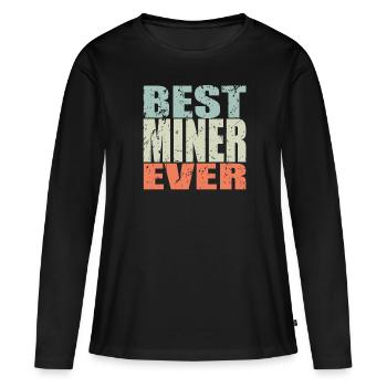 Meilleurs mineurs de tous les temps Mineurs - T-shirt manches longues Premium bio Femme - noir - Devant - Julia (174cm)