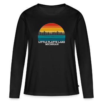 Little Platte Lake Michigan - Frauen Premium Bio Langarmshirt - Schwarz - Vorne - Julia (174cm)
