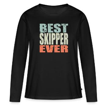 Meilleur skipper de tous les temps Skipper Gift - T-shirt manches longues Premium bio Femme - noir - Devant - Julia (174cm)