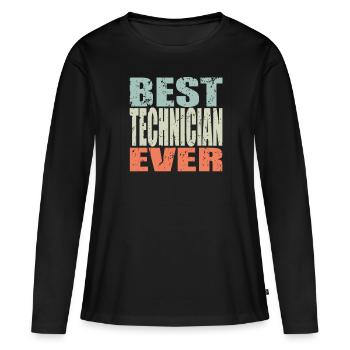 Best Technician ever Technician Gift - Women's Premium Organic Long Sleeve Shirt - black - Front - Julia (174cm)