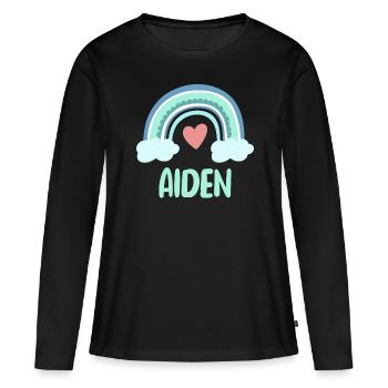 Aiden Nom Rainbow Baby - T-shirt manches longues Premium bio Femme - noir - Devant - Julia (174cm)