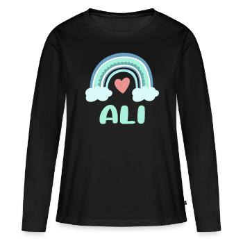 Ali Nom Rainbow Baby - T-shirt manches longues Premium bio Femme - noir - Devant - Julia (174cm)