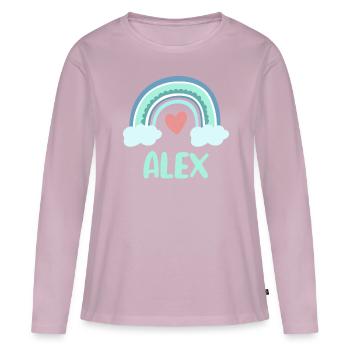Alex Name Rainbow Baby - Women's Premium Organic Long Sleeve Shirt - dusky pink - Front - Julia (174cm)