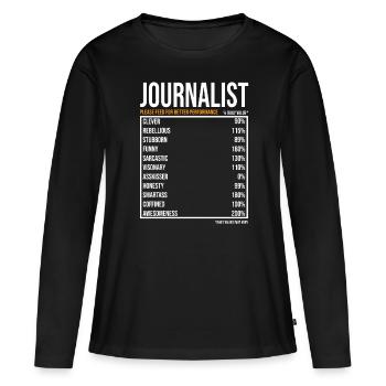 Journalist tageswerte Lustiger Journalist - Frauen Premium Bio Langarmshirt - Schwarz - Vorne - Julia (174cm)