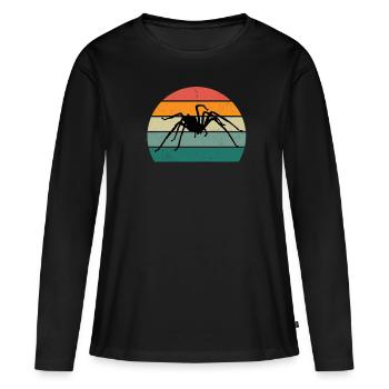 Araignées Toile d’araignée pattes d’arachnides 8 araignées - T-shirt manches longues Premium bio Femme - noir - Devant - Julia (174cm)