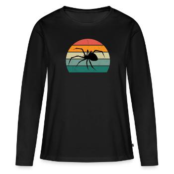 Spinnen Spinnennetz Netz arachnide Beine 8 Spinne - Frauen Premium Bio Langarmshirt - Schwarz - Vorne - Julia (174cm)