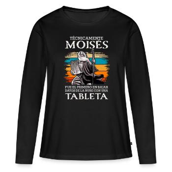 Moises Premier téléchargement de données tablette cloud - T-shirt manches longues Premium bio Femme - noir - Devant - Julia (174cm)