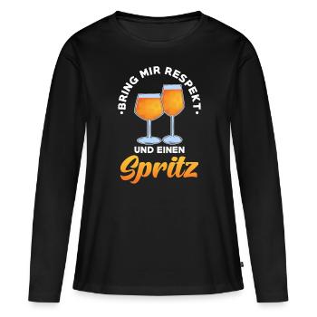 Spritz Cocktail - Frauen Premium Bio Langarmshirt - Schwarz - Vorne - Julia (174cm)