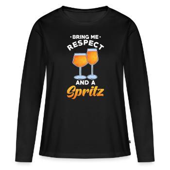 Spritz Cocktail - Frauen Premium Bio Langarmshirt - Schwarz - Vorne - Julia (174cm)