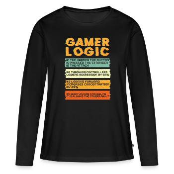 Gamer Logic Gaming - Women's Premium Organic Long Sleeve Shirt - black - Front - Julia (174cm)