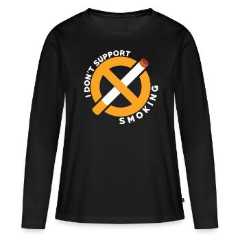 Contre le tabagisme Anti-tabac - T-shirt manches longues Premium bio Femme - noir - Devant - Julia (174cm)