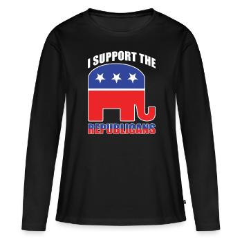 Republikaner Usa Unterstützung - Frauen Premium Bio Langarmshirt - Schwarz - Vorne - Julia (174cm)