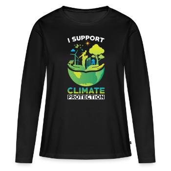 Climate Protectors Climate Protection Support - Women's Premium Organic Long Sleeve Shirt - black - Front - Julia (174cm)