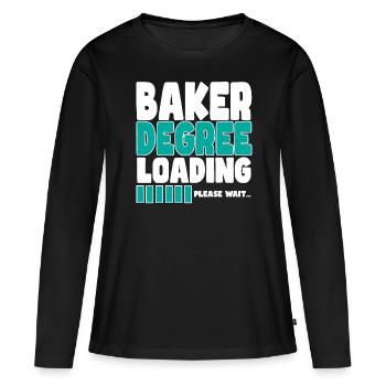 Baker invite à la formation - T-shirt manches longues Premium bio Femme - noir - Devant - Julia (174cm)