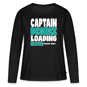Le capitaine invite à la formation - T-shirt manches longues Premium bio Femme - noir - Devant - Julia (174cm)