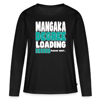 Mangaka invite à la formation - T-shirt manches longues Premium bio Femme - noir - Devant - Julia (174cm)