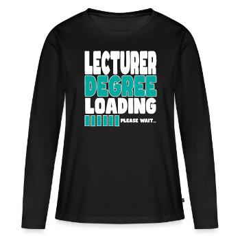 Un conférencier invite à la formation - T-shirt manches longues Premium bio Femme - noir - Devant - Julia (174cm)