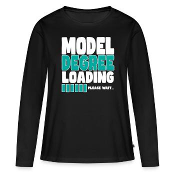 Model invites training - Women's Premium Organic Long Sleeve Shirt - black - Front - Julia (174cm)