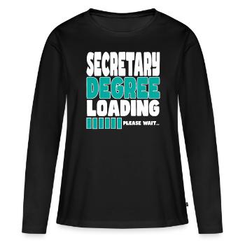 Le secrétaire invite à la formation - T-shirt manches longues Premium bio Femme - noir - Devant - Julia (174cm)