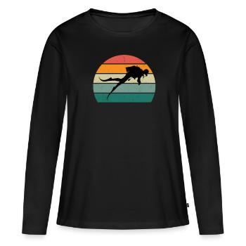 plongeur plongeur plongée plongée oxygène plongée - T-shirt manches longues Premium bio Femme - noir - Devant - Julia (174cm)