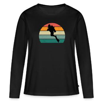 plongeur plongeur plongée plongée oxygène plongée - T-shirt manches longues Premium bio Femme - noir - Devant - Julia (174cm)