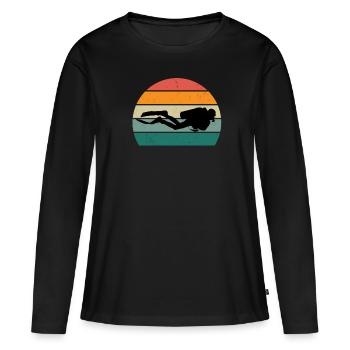 plongeur plongeur plongée plongée oxygène plongée - T-shirt manches longues Premium bio Femme - noir - Devant - Julia (174cm)