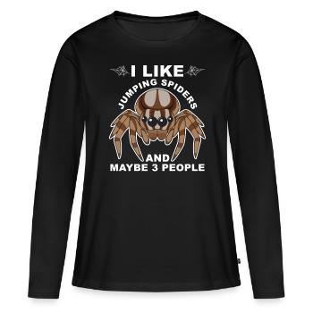 Dicton Jumping Spider - T-shirt manches longues Premium bio Femme - noir - Devant - Julia (174cm)