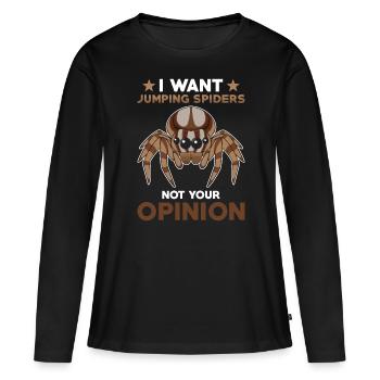 Dicton Jumping Spider - T-shirt manches longues Premium bio Femme - noir - Devant - Julia (174cm)