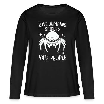 Dicton Jumping Spider - T-shirt manches longues Premium bio Femme - noir - Devant - Julia (174cm)