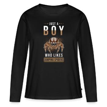 Dicton Jumping Spider - T-shirt manches longues Premium bio Femme - noir - Devant - Julia (174cm)