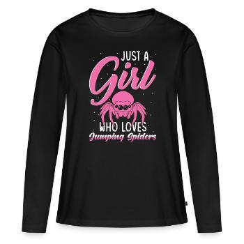 Dicton Jumping Spider - T-shirt manches longues Premium bio Femme - noir - Devant - Julia (174cm)