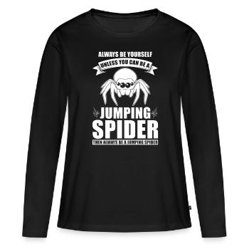 Dicton Jumping Spider - T-shirt manches longues Premium bio Femme - noir - Devant - Julia (174cm)