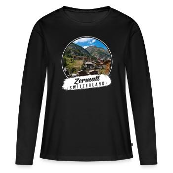 Zermatt Suisse Souvenir - T-shirt manches longues Premium bio Femme - noir - Devant - Julia (174cm)