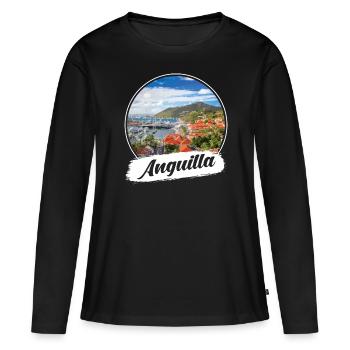 Souvenir d’Anguilla - T-shirt manches longues Premium bio Femme - noir - Devant - Julia (174cm)