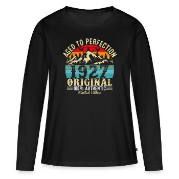 Aged to perfection 1927 Original - Women's Premium Organic Long Sleeve Shirt - black - Front - Julia (174cm)