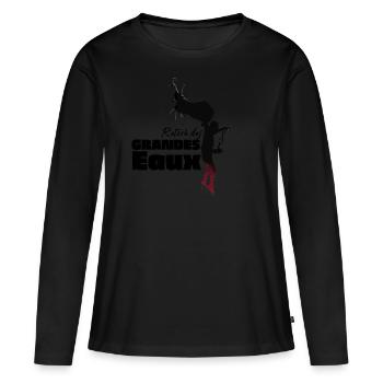 Retiré des grandes eaux - Ps/18:16 - T-shirt manches longues Premium bio Femme - noir - Devant - Julia (174cm)