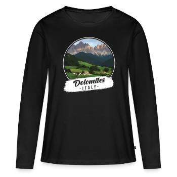 Dolomites Italie Souvenir - T-shirt manches longues Premium bio Femme - noir - Devant - Julia (174cm)