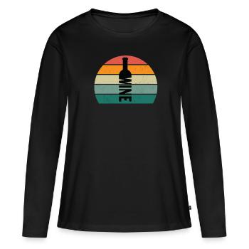 vins buveur de vin buveur de vin amateur de vin - T-shirt manches longues Premium bio Femme - noir - Devant - Julia (174cm)