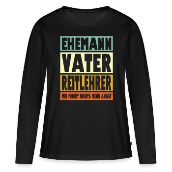 Reitlehrer Vater Ehemann Held - Frauen Premium Bio Langarmshirt - Schwarz - Vorne - Julia (174cm)