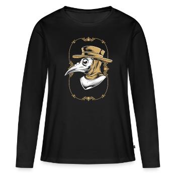 Médecin occulte médiéval de la peste - T-shirt manches longues Premium bio Femme - noir - Devant - Julia (174cm)