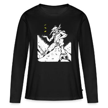 Créature gobelin médiévale - T-shirt manches longues Premium bio Femme - noir - Devant - Julia (174cm)