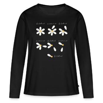 Daisy Game Il m’aime Il m’aime ni - T-shirt manches longues Premium bio Femme - noir - Devant - Julia (174cm)