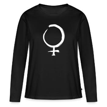 Venus Astrologie Symbol - Frauen Premium Bio Langarmshirt - Schwarz - Vorne - Julia (174cm)