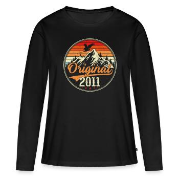 Original 2011 - T-shirt manches longues Premium bio Femme - noir - Devant - Julia (174cm)