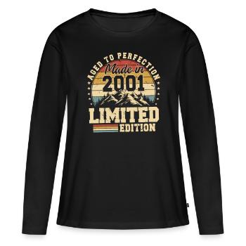 Aged to perfection manufactured in 2001 - Women's Premium Organic Long Sleeve Shirt - black - Front - Julia (174cm)