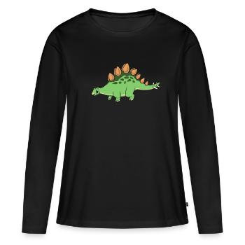 Kawaii Stegosaurus - T-shirt manches longues Premium bio Femme - noir - Devant - Julia (174cm)