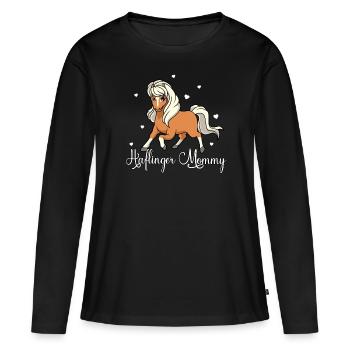 Amateurs de chevaux - Haflinger Mommy - T-shirt manches longues Premium bio Femme - noir - Devant - Julia (174cm)